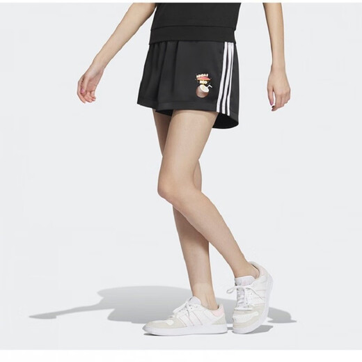 阿迪达斯（adidas）短裤女裤夏季跑步健身训练运动裤透气舒适休闲裤子 IP3889 黑色/三条纹 XS