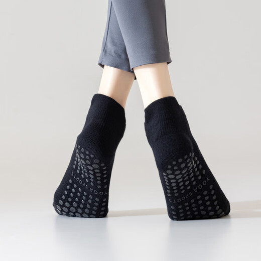 Huodiniao Autumn and Winter Yoga Socks Non-slip Professional Women's Adults Thickened Shock Absorbing Pilates Socks Indoor Fitness Sports Floor Socks Choose 3 Pairs Color Contact Customer Service for Notes