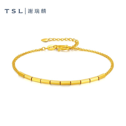 
Xie Ruilin (TSL) 520 gift gold bracelet for women 5G craftsmanship fashion small square foot gold hand jewelry to give girlfriend XK679 gift 2.95g labor cost about 720 yuan