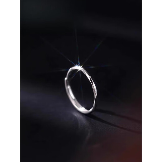 DL 1998 Fat Donglai same style plain ring 925 silver niche design index finger ring simple cold style ring versatile jewelry 925 silver thin wave ring opening adjustable