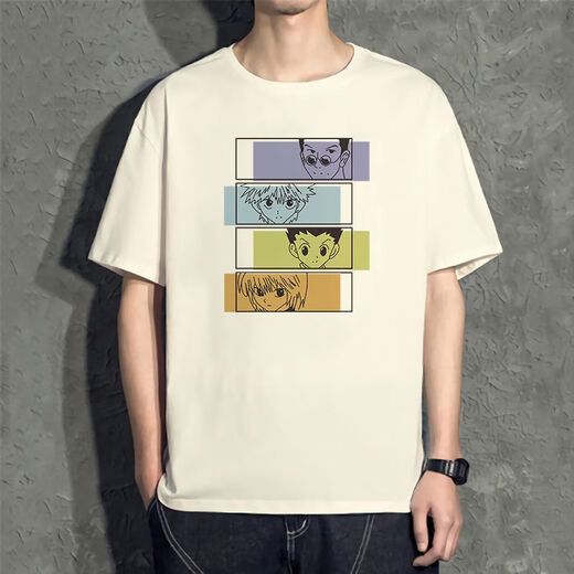 Yimuqi T-shirt à plein temps T-shirt Killua Péripheral Little Jesse Soo Co-marquée Vêtements Fujian Yibo Tenue de couple à manches courtes White D3523 Hunter à temps plein Sine S (70-80jin [Jin est égal à 0,5 kg])))