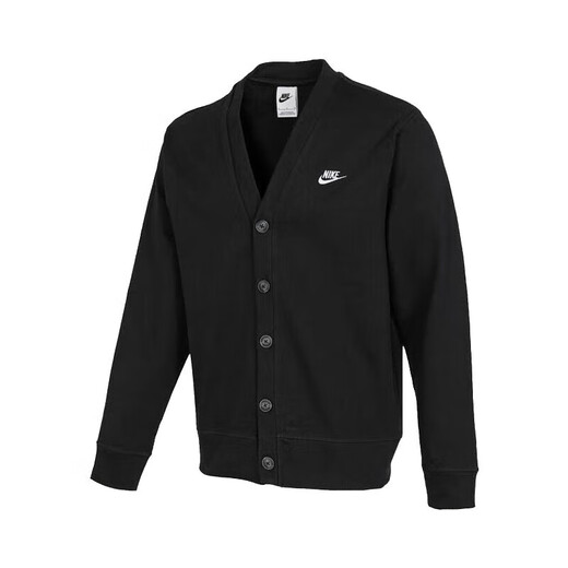 Nike (NIKE) men's knitted cardigan spring new trendy and casual stacked embroidered jacket FN3899-010 S