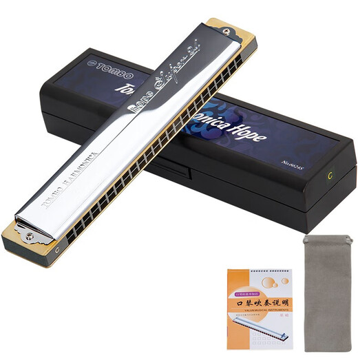 Tombo Tongbao 6624s Mundharmonica 24-Loch Advanced Performance Polyphonic Mundoniconiconed Kupfer Sitzplatte Anfänger 24-Loch 6624S-D-Melodie