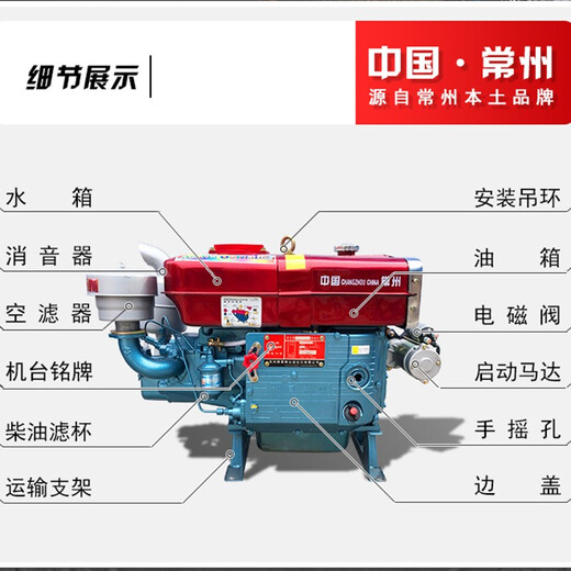 Dieselmotor Single Cylinder Changzhou wassergekühltes Full-Horse-Kraft