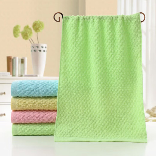 Lingpan full-strength pure cotton towel face wash towel labor protection welfare towel plain wedding gift towel 70g blue [33*73cm] single strip