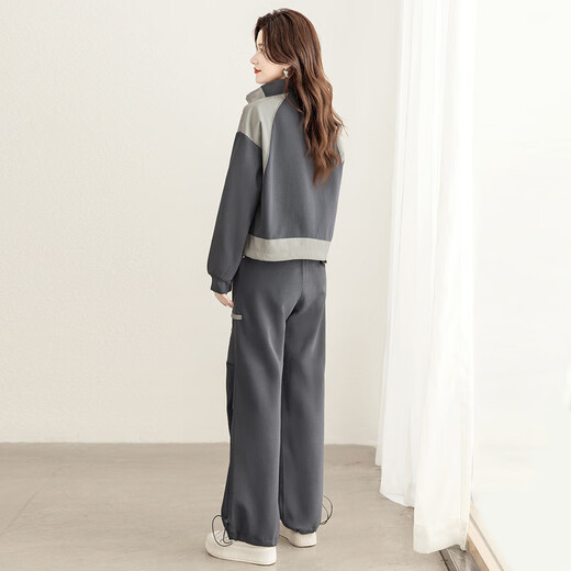 Sibaishe Fashion Set 2024 Herbst neue Frauen-Sportstil-Jacke mit Casual Hosen zweiteilig