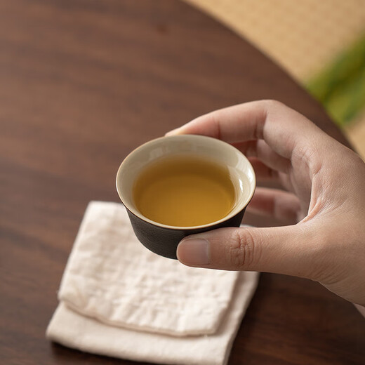 山头林村小茶盘两个人功夫小茶具套装家用简约现代N3886 绿陶手抓一壶四杯仿乌小方盘