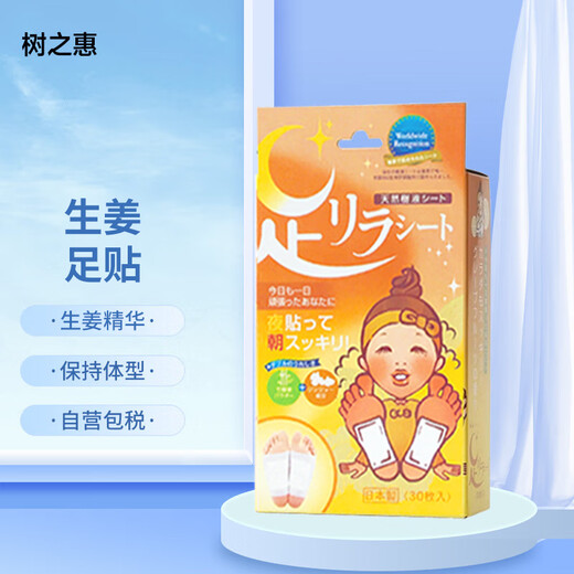 Tree Eishu's Megumi Foot Patch Ginger Dehumidification Natural Bamboo Sap Nakamura Foot Beauty Sleeping Patch Imported from Japan 30 patches/box