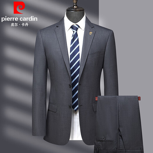 Pierre Cardin direct sales thin wool suit men's brand-name middle-aged men's formal wedding suit black MY7001 style 2XL 185 size recommended 160Jin Jin equals 0.5kg -170Jin Jin equals 0.5kg