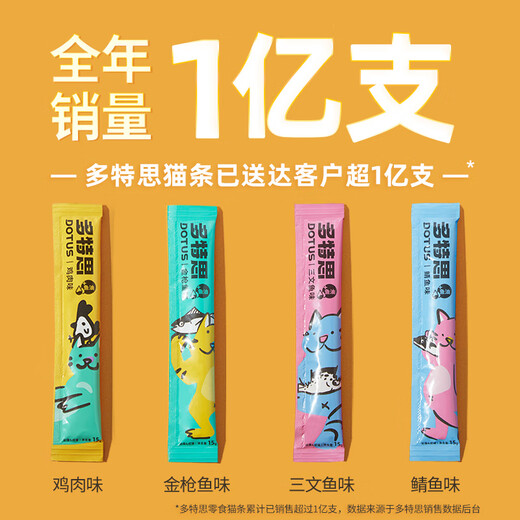 DOTUS Cat Strips 100 Count Full Box Cat Snacks Interactive Kitten Adult Cat Licking Sauce Wet Food Canned Cat No Feed Attractant Nutrition Suitable for Kittens to Try 10 Packs of Food Packs Collect and Purchase Priority Shipping