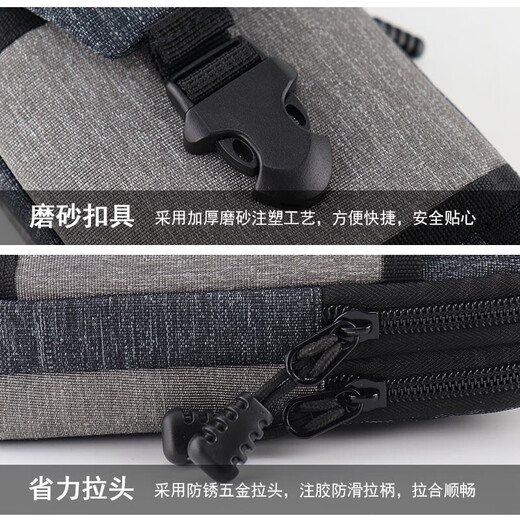 Shanta new mobile phone bag men's outdoor sports waist bag wearable belt mobile phone case belt waist bag multi-functional mobile phone bag hanging bag arm bag navy blue two layers