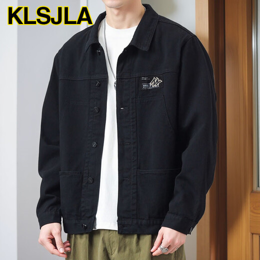 Klsjla Jacke Herren Frühlings- und Herbst-Hemd Revers Herbst-Kleidung Herrenarbeit Jacke Frühherbst-Jacke Top AI [verbesserte Version] K12806 Gray XS M [Empfohlen 90-120jin [Jin Equals 0,5 kg]]]