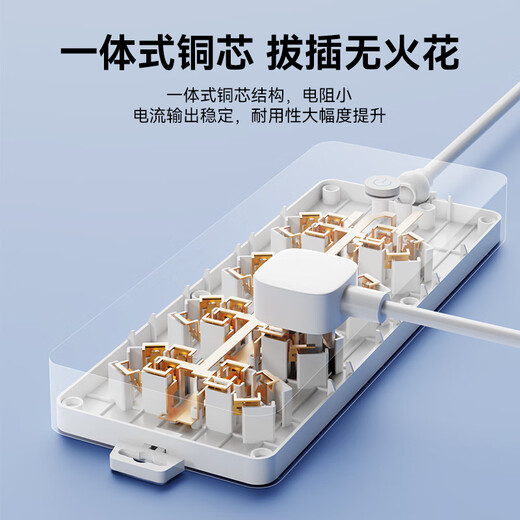 Interman 48mm ultra-large spacing hole position/four-position sub-control socket/4-position independent switch plug-in strip/dormitory plug-in board/plug-in board/tow line board/wiring board/row with line 1.8 meters