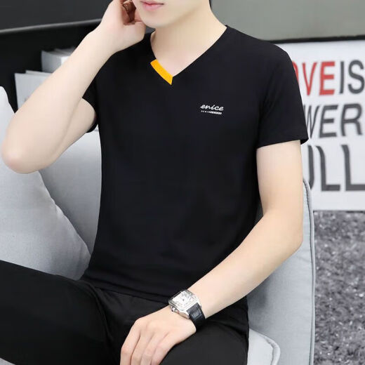 Dirección simple de verano Camiseta de manga corta de manga corta para la juventud de hombres.