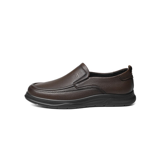 
Red Dragonfly Left Month Casual Leather Shoes 2025 Spring Men's Slides Casual Shoes Middle-aged and Elderly Shoes WTA15124 Brown 43