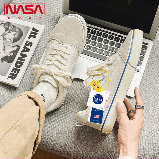 NASA XVVX official joint brand niche canvas shoes for men's summer new trendy casual versatile shoes for men's non-slip sneakers blue 43