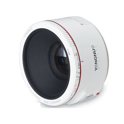 Yongnuo YN50mm F1.8 small spittoon lens automatic standard fixed focus lens suitable for 100d200d second generation r10r100r6r8r50 micro single portrait camera Canon EF mount second generation 50mm F1.8 white shell