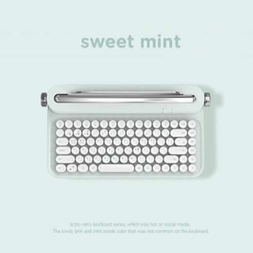Anshang (ACTTO) retro typewriter keyboard ipad tablet Bluetooth wireless keyboard mechanical feel laptop office phone universal round punk 86 key mint green