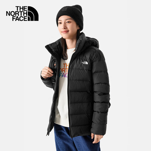 Die Nordfläche Nord -Down -Jacke für Frauen im Freien warm 550 Puff Goose 4U7V Schwarz/JK3 s