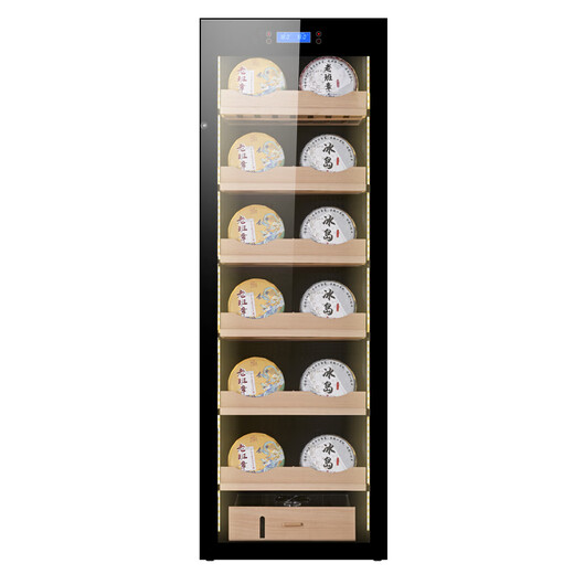 Qieke tea cabinet constant temperature and humidity household Pu'er storage beech wood shelf liquor Moutai refrigerator black tea moisturizing box green tea commercial large capacity 1.8 meters high tea cabinet constant temperature and humidity Pu'er six-layer
