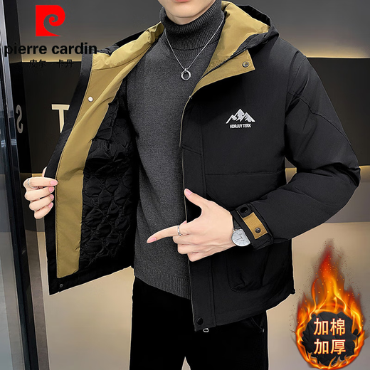 Pierre Cardin high-end jacket men's assault top autumn and winter 2025 new velvet thickened warm casual short jacket youth military green 3XL 160-180Jin Jin equals 0.5 kg