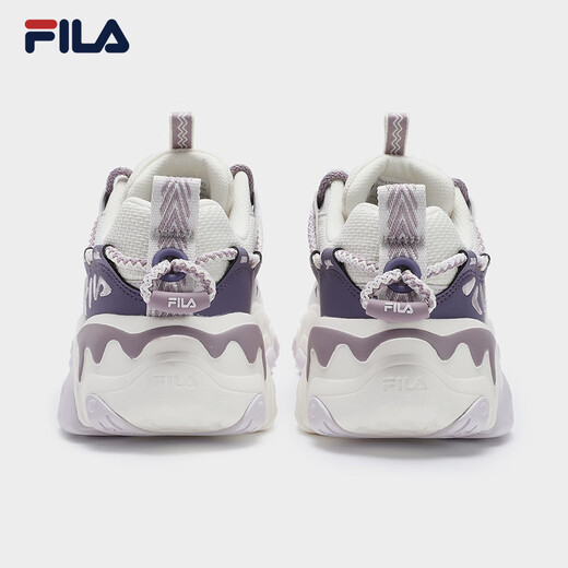FILA official women's shoes dad shoes sneakers new cat claw shoes 5th generation retro casual shoes milk white/romantic purple-GO 37.5