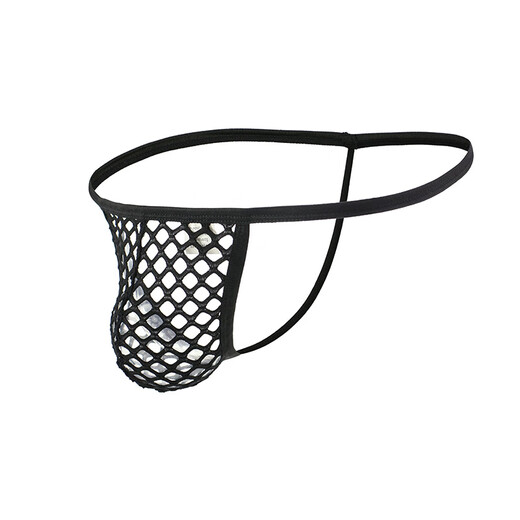 Pleasing Fashion Sexy Buttocks Revealing Men's Underwear Large Mesh Sexy Thin Strap Thong U Protruding Bag Fishing Green XL