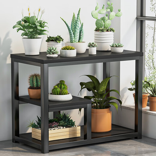 
Zhuobo tea table tea table side sofa table small table tea table tea cabinet storage rack CJ07 black wood grain