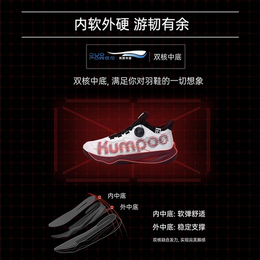 Kumpoo Houyi Pro Badminton Schuhe professionelle atmungsaktive nicht schlupfende Stoßdämpfermänner und Frauen, sogenannte Begasung KH-G826S Pro Button [Humpoo KH-G826s] Black 41