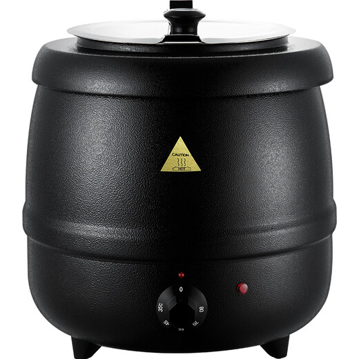 Venus Electronic Warm Soup Pot Commercial Insulated Bucket Soup Pot Warm Porridge Bucket Porridge Pot Electric Heating Insulated Pot Electric Heating Soup Stove 10L Black Drum Type Warm Soup Pot 304 Liner