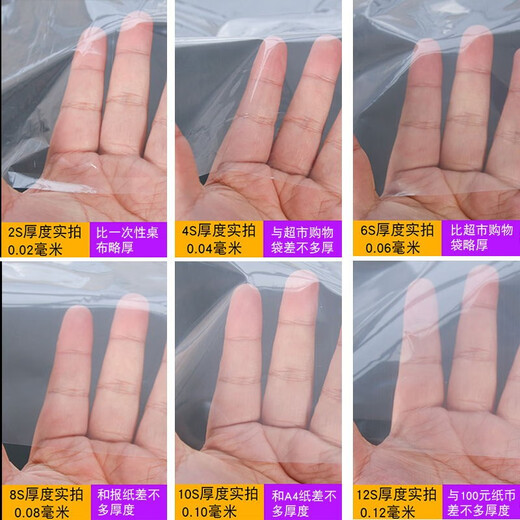 1 meter 1.5 meters 2 meters 2.5 meters 3 meters wide double-layer cylindrical plastic film thickened transparent plastic cloth packaging film 12S 2 meters wide double-layer one roll 80 meters