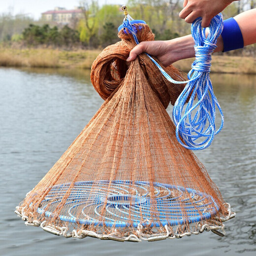 Ximei American Frisbee hand-thrown net, cast net to catch fish, automatic easy-throw fishing net, fishing gear, rotating net, tire line, fishing net, wire mesh, Frisbee hand-thrown net, tire line-360
