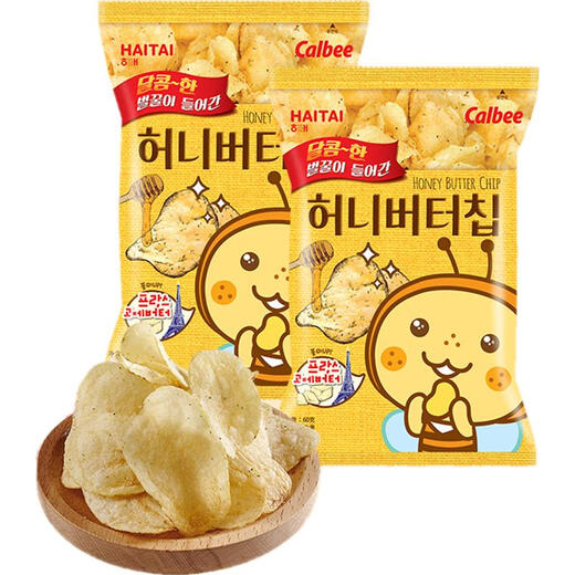 
Calbee potato chips Haitai honey butter flavor 60g*2 bags French fries imported from Korea to satisfy craving snacks puffed food