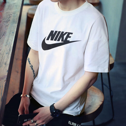 耐克（NIKE）短袖男士 25夏季新款运动服装跑步健身衣纯色棉质半袖圆领休闲T恤 全棉亲肤/简单耐穿/热推款 XL 【180】体重150~170斤左右