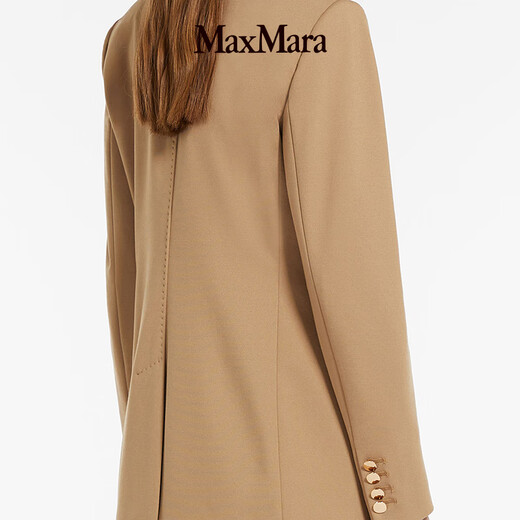 
MaxMara [Zhenxuan Huixiang] Spring and summer women's double-breasted knitted jacket jacket 6911014106 camel 40