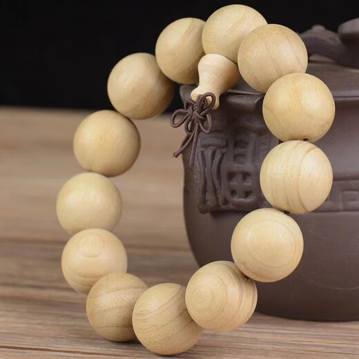 Jiangjiyue Xiangying Camphor Bracelet Bouddhiste Boule Bracelet Rose Sandale Golden Burning Nanyang Yellow Rosewood Agarwood Ebony Sn3879 Camphor Wood Small Holes 1.5 * 15