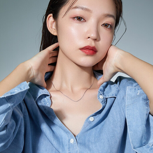 Saturday Fortune (ZLF) PT950 platinum necklace women's classic versatile gold star chain adjustable platinum chain 3.1g 45cm adjustable