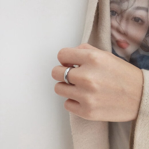 BJYL custom engraving ring men's plain ring titanium steel single index finger ring couple ring trendy tail ring male birthday gift