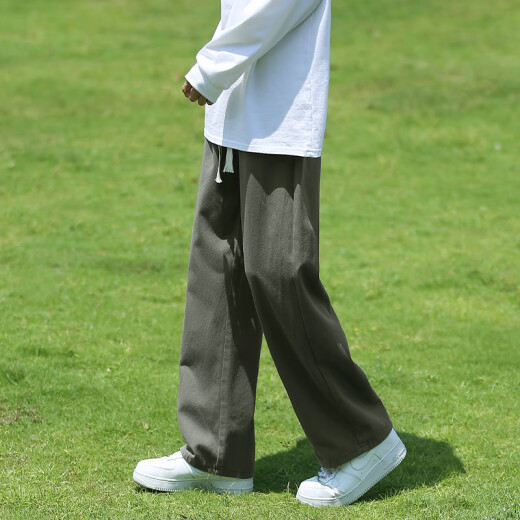 Pantalones casuales de la Base de la NASA para hombres en primavera y verano Pantalones de pierna recta para hombres Pantalones de trabajo versátiles de marca de marca de patas amplias