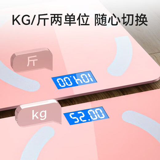 Báscula de peso SUPOR, báscula electrónica doméstica para bajar de peso, báscula de grasa corporal pequeña, precisa y medible, inteligente, recargable, pesaje profesional del cuerpo humano de alta precisión, puerta de enlace Bluetooth, regalo de cumpleaños para pérdida de grasa, modelo de carga rosa, interconexión de aplicaciones inteligentes + pesaje preciso y medición de grasa, interconexión de aplicaciones inteligentes para teléfonos móviles