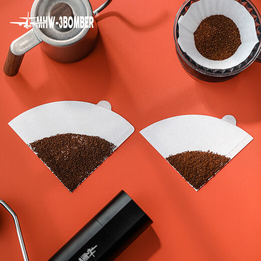 MHW-3BOMBER Xiaohongshu popular bomber coffee filter paper V60 universal conical drip type imported log pulp hand brewing with handle V01 coffee filter paper-40 sheets