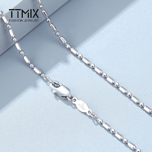 TTMIX high-end sense pt950 platinum necklace plain chain platinum clavicle chain women's neck jewelry ball column chain 8.5-8.7g 60cm thick 1.5mm