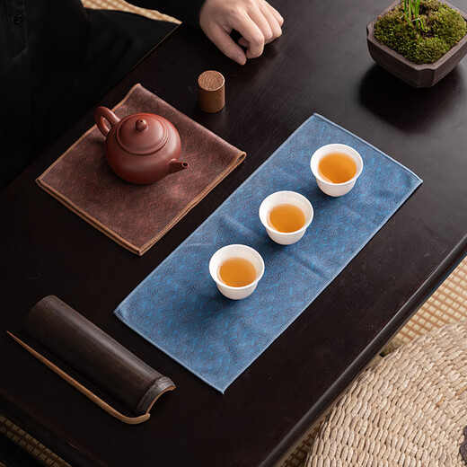 Su's Ceramics Su's Ceramics National Style Tea Towel Brocade Tea Mat High Quality Water-Absorbent Dry Tea Towel Cloth 2 Pack 1535cm *35cm