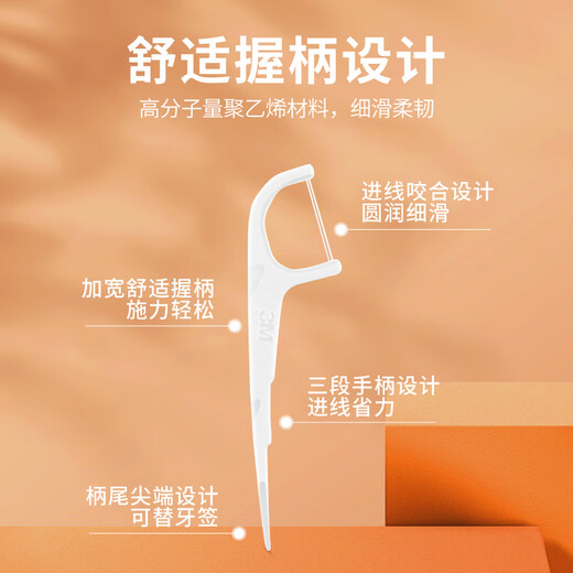 3M双线牙线棒细滑牙线签 双倍洁净剔除齿缝残留 配收纳盒 2盒248支
