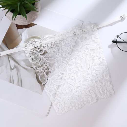 Han Xiuchun 2-piece anti-exposure tube top artifact with summer thin style, versatile lace low-neck breast cover, strapless, white + white-2 pieces, wipes, one size fits all
