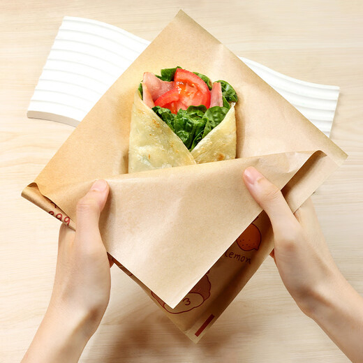 Badger sandwich wrapping paper, hamburger paper, mochi hand cake paper, rice ball wrapping paper, cartoon laminated paper, 100 sheets