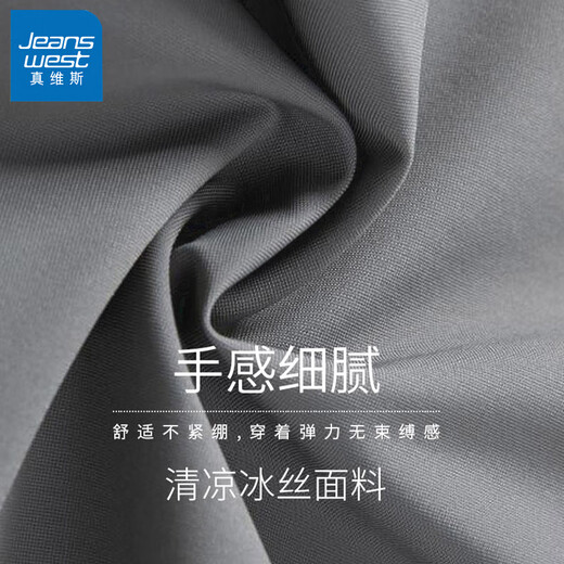 真维斯（Jeanswest）冰丝休闲裤男夏季新款高弹力直筒裤男薄款速干透气修身百搭裤子男 702浅灰色 4XL