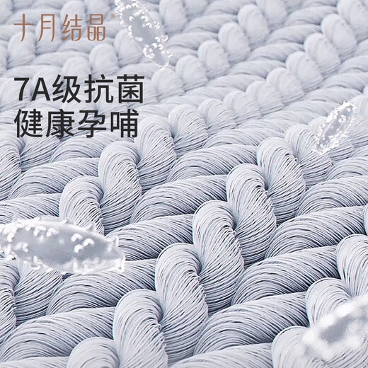 十月结晶哺乳文胸夏季薄款孕产妇透气内衣哺乳期产后喂奶 冷翠蓝L码