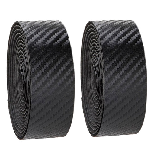 Carbon fiber texture road handlebar with bicycle camouflage straps horns and horns curved handlebar bicycle tape anti-slip carbon fiber texture-yellow