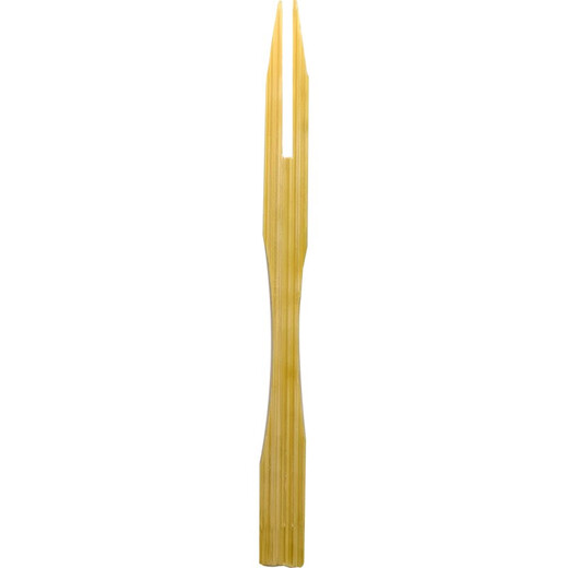 ULKNN bamboo fruit fork cake fork individually packaged small fork disposable fruit picks natural bamboo sushi fork signature 1 bamboo fork + 1 napkin, 100 sets in total in bags
